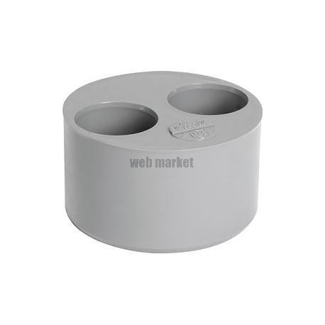 Tampon de réduction MF double PVC gris Nicoll - Ø 110/50/40 mm