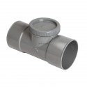 Té de visite PVC avec bouchon FF gris Nicoll - Ø 100 mm