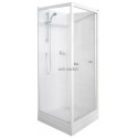 Cabine de douche Primeo 80 x 80 cm avec porte, mi-coulissante, mi-pivotante interieur