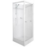 Cabine de douche Primeo 80 x 80 cm avec porte, mi-coulissante, mi-pivotante interieur