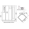 Cabine de douche Primeo 80 x 80 cm avec porte, mi-coulissante, mi-pivotante interieur
