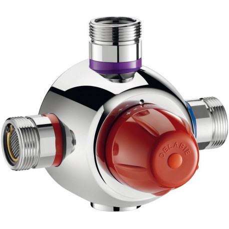 Mitigeur thermostatique centralisé Premix SECURIT mâle 20 x 27 pour bouclage d eau chaude sanitaire réglable de 44° à 58°C :