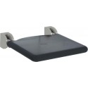 Siège de douche rabattable 410 x 410 mm tube lisse assise en polyuréthane noir réf. 0300741019