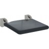 Siège de douche rabattable 410 x 410 mm tube lisse assise en polyuréthane noir réf. 0300741019