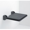 Siège de douche rabattable 410 x 410 mm tube lisse assise en polyuréthane noir réf. 0300741019