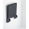 Siège de douche rabattable 410 x 410 mm tube lisse assise en polyuréthane noir réf. 0300741019