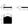 Siège de douche rabattable 410 x 410 mm tube lisse assise en polyuréthane noir réf. 0300741019