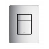 Plaque de commande WC SKATE Cosmopolitan, double touche ou interrompable, pour mécanisme pneumatique AV1, montage horizontal