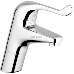 Mitigeur de lavabo EUROECO Séquentiel monocommande 15 x 21, monotrou, levier métallique longueur 120 mm, corps lisse, sans tirette de vidage, version haute, chromé réf. 32790000