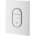 Plaque de commande WC ARENA, double touche interrompable, pour mécanisme pneumatique, montage vertical, 156 x 197 mm, en ABS,