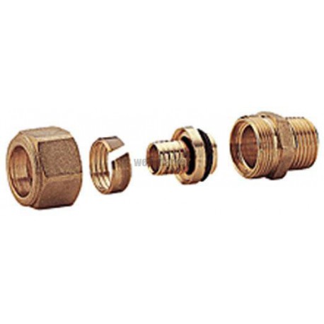 Raccord mâle étanche pour tube plastique PER diamètre 20 x 27 25 x 2,3 réf. R186MY104