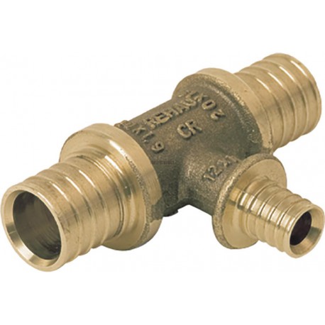 Té à sortie réduite diamètre 63-50x63 en laiton non dézincifiable Rehau Réf 11691661001