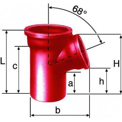 Embranchement Culotte simple SME à 68° en fonte diamètre nominal 125-100mm Réf. 156183 PAM