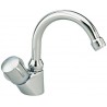 Robinet de lavabo/lave-mains ULYSSE C simple avec bec tube orientable et tête 15 x 21 à clapet guide, chromé réf. D1624AA