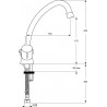 Mélangeur de lavabo ULYSSE monotrou avec bec tube orientable et tirette, têtes 15 x 21 à disques céramique, chromé réf. D1703