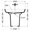 Pied pour lavabo circulaire, hauteur 50 cm, blanc Réf. P200201