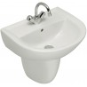 Lavabo ULYSSE 2 50 x 44 cm en grès avec trop-plein, blanc Réf. P125401