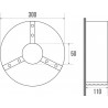 Distributeur de papier WC géant 300 x 110 mm D 300 mm acier époxy blanc fermeture avec clé 6 pans réf. 878500