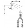 Mitigeur lavabo optoélectronique VOLTA, sur plage, avec pile lithium 6V CRP2 intégrée, avec flexibles PEX et robinets d arrêt