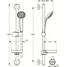 Ensemble barre de douche IDEALRAIN S1 60 1,75 porte savon transparent : réf. B9501AA