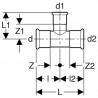 Té réduit D76,1-54-76,1mm, acier carbone Réf 21233