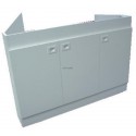 Sous-évier DECLIQ AU SOL. mélaminé blanc. 2 Portes - DECLIQ   NOUVELLE POIGNEE ENCASTREE   réf. S13N22120