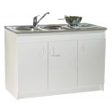 Sous-évier SIM NF. mélaminé blanc. 2 Portes réf. S12N02090