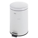 Poubelle à pédale acier époxy 3 litres blanc réf. 870210