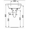 Lavabo autoportant ULYSSE 2 60x47cm en porcelaine sans trop-plein, pré-percé 2 trous, blanc réf. P125901