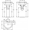 Lavabo ULYSSE 2 60 x 47 cm en grès avec trop-plein, blanc Réf. P125601