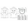 Lavabo ULYSSE 2 60 x 47 cm en grès avec trop-plein, blanc Réf. P125601