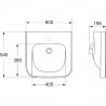 Lavabo Trou de robinetterie central percé avec trop plein Matura 2 Lg : 65 cm Céramique blanc Réf. V216701