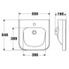 Lavabo Trou de robinetterie central percé avec trop plein Matura 2 Lg : 65 cm Céramique blanc Réf. V216701