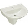 Lavabo autoportant ULYSSE 2 55x46cm en porcelaine sans trop-plein, pré-percé 1 trous, blanc réf. P125801