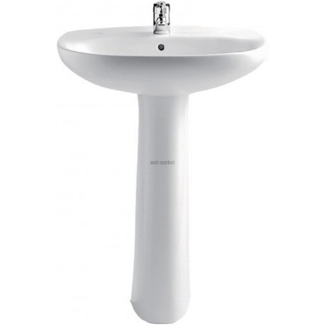 Lavabo sur colonne POLO Lg : 63cm Porcelaine Blanc 325291003