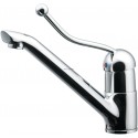 Mitigeur de lavabo/cuve OKYRIS 2 CLINIC avec bec fondu mobile avec levier de commande allongé pour coude, sans tirette ni vid