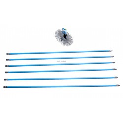 Kit ramonage bleu 6 cannes 1,50 mètres + hérisson acier carré 250mm Réf 1587