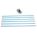 Kit ramonage bleu 6 cannes 1,50 mètres + hérisson acier carré 250mm Réf 1587