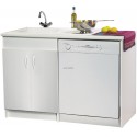 Meuble LAV VAISSELLE : sous-évier L77cm 2 portes + joue