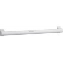 Barre d appui Arsis, 400mm, tube elliptique 38x25mm aluminium époxy blanc, cache-fixations blancs réf 049840