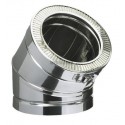 Coude 45° THERMINOX TI, diamètre 130 mm, tous combustibles EC 45 130 TI / réf. 21130021