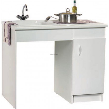 Sous éviers série handy (largeur 370. 1 Porte réversible) mélaminé blanc réf. S15N41120