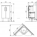 Meuble RENOVA COMPACT pour lave-mains d angle de 32 réf. 009916CBLBB