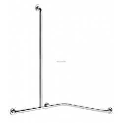 Barre de douche d'angle avec barre verticale gauche diamètre 32 mm inox poli brillant réf. 5481GP2