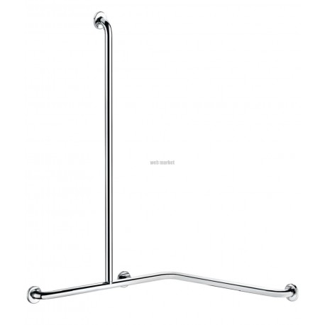 Barre de douche d'angle avec barre verticale gauche diamètre 32 mm inox poli brillant réf. 5481GP2
