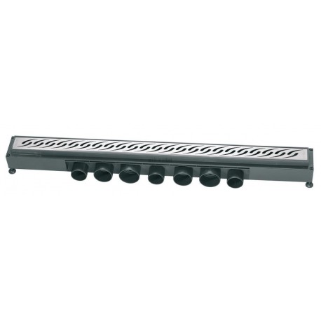 Caniveau de douche complet CONCERTO 90 cm ABS Ino x brossé