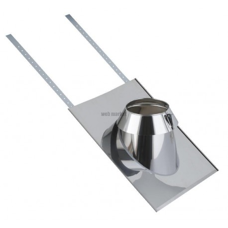 Solin pour toiture ardoise THERMINOX TI inox, pente 30 à 45°, diamètre 180 mm SIA 45° 180 TZ / réf. 20180074