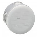 Boîte ronde - Ø 70/h 45 étanche Plexo gris - embout (4) - IP55 - Ref.092002