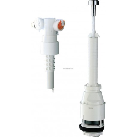 Mécanisme complet Servo Set pour réservoirs de chasse d eau en céramique sur cuvette avec robinet flotteur réf. 37494PI0