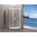Paroi de douche Concerto quart cercle coulissant L 90 x H 195 cm profilé blanc verre transparent
